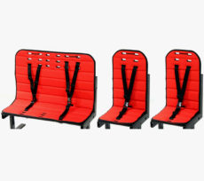 Rød hyndepakke til 1 bænk og 2 stole